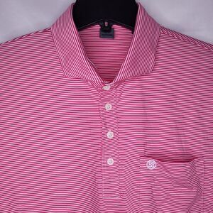 G Fore Polo Shirt Mens Large Striped Red, White Golf Performance